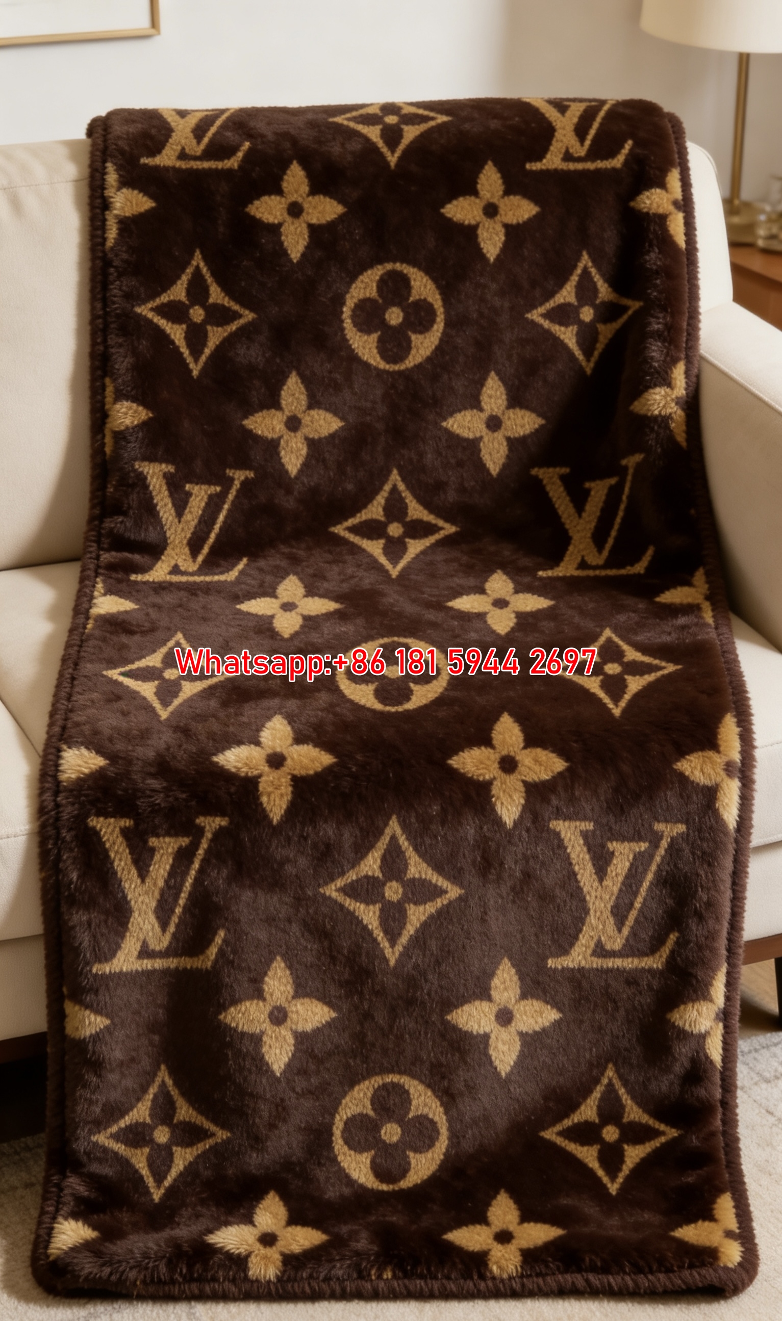 LV Monogram Sofa Throw Blanket IMG_2978